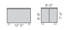 Image of a 12 foot length storage bin. 