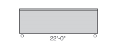 Image of a 22 foot length storage bin. 